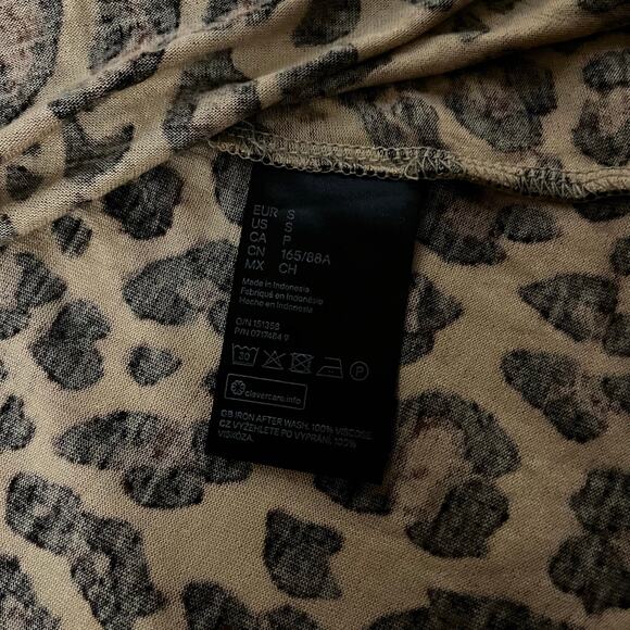 H&M Mama Nursing Dress Leopard Print Long Sleeve Knee Length Stretchy Size S - Picture 7 of 7